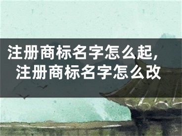 注册商标名字怎么起,注册商标名字怎么改