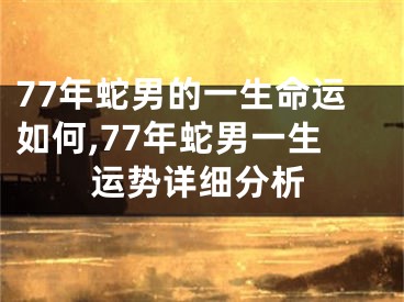 77年蛇男的一生命运如何,77年蛇男一生运势详细分析