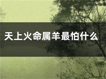 天上火命属羊最怕什么