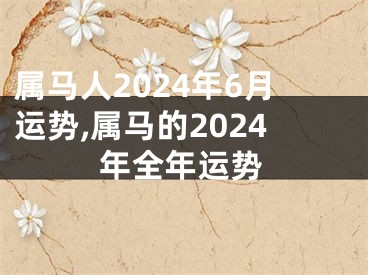 属马人2024年6月运势,属马的2024年全年运势