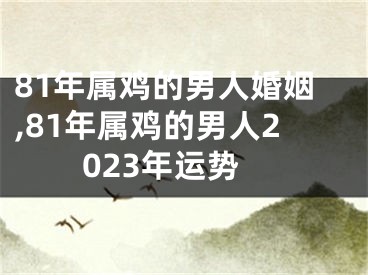 81年属鸡的男人婚姻,81年属鸡的男人2023年运势