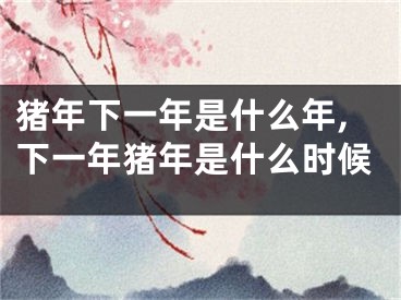 猪年下一年是什么年,下一年猪年是什么时候