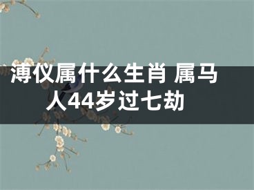 溥仪属什么生肖 属马人44岁过七劫