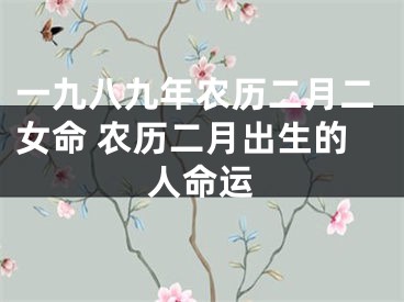 一九八九年农历二月二女命 农历二月出生的人命运