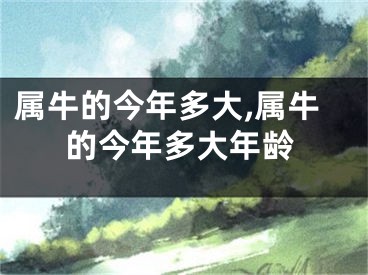 属牛的今年多大,属牛的今年多大年龄