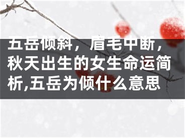 五岳倾斜，眉毛中断，秋天出生的女生命运简析,五岳为倾什么意思