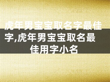虎年男宝宝取名字最佳字,虎年男宝宝取名最佳用字小名