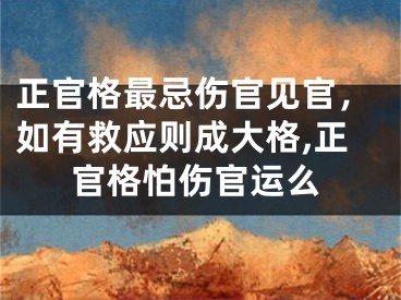 正官格最忌伤官见官，如有救应则成大格,正官格怕伤官运么