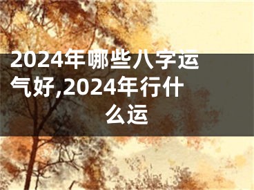 2024年哪些八字运气好,2024年行什么运