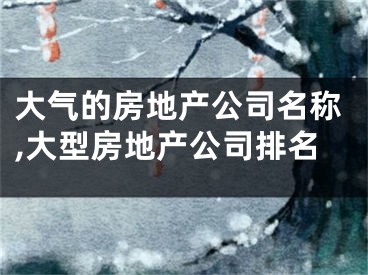 大气的房地产公司名称,大型房地产公司排名