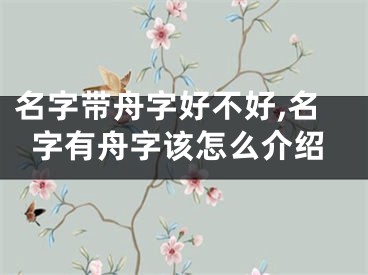 名字带舟字好不好,名字有舟字该怎么介绍