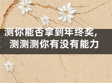 测你能否拿到年终奖,测测测你有没有能力