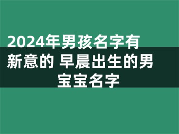 2024年男孩名字有新意的 早晨出生的男宝宝名字