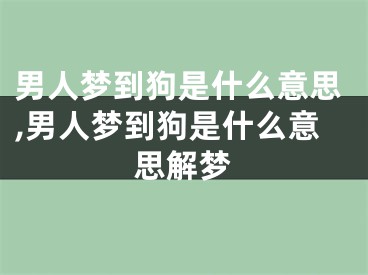 男人梦到狗是什么意思,男人梦到狗是什么意思解梦