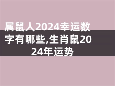 属鼠人2024幸运数字有哪些,生肖鼠2024年运势