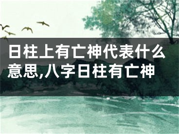 日柱上有亡神代表什么意思,八字日柱有亡神