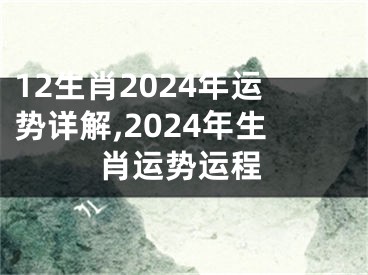 12生肖2024年运势详解,2024年生肖运势运程