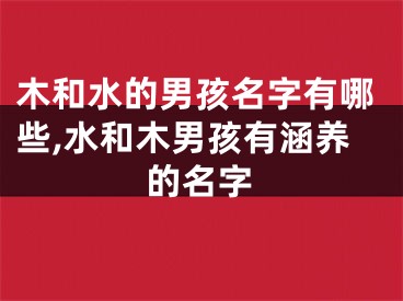 木和水的男孩名字有哪些,水和木男孩有涵养的名字