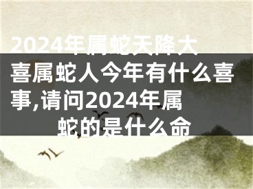 2024年属蛇天降大喜属蛇人今年有什么喜事,请问2024年属蛇的是什么命