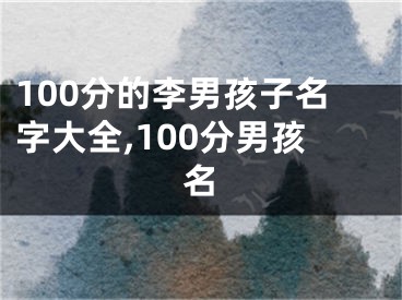 100分的李男孩子名字大全,100分男孩名