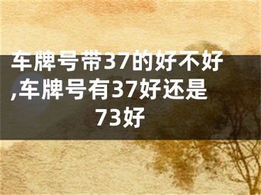 车牌号带37的好不好,车牌号有37好还是73好