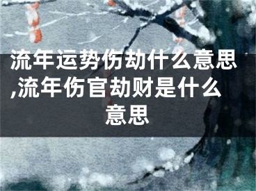 流年运势伤劫什么意思,流年伤官劫财是什么意思