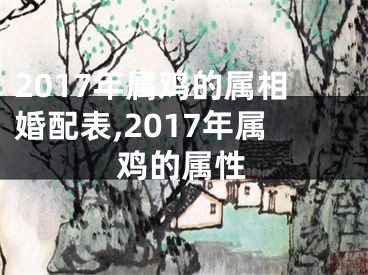 2017年属鸡的属相婚配表,2017年属鸡的属性