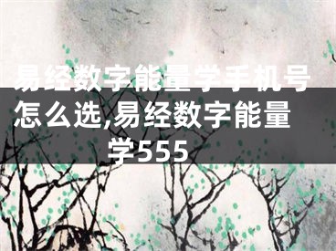 易经数字能量学手机号怎么选,易经数字能量学555