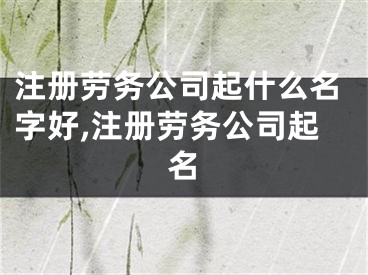 注册劳务公司起什么名字好,注册劳务公司起名