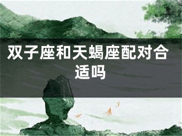 双子座和天蝎座配对合适吗
