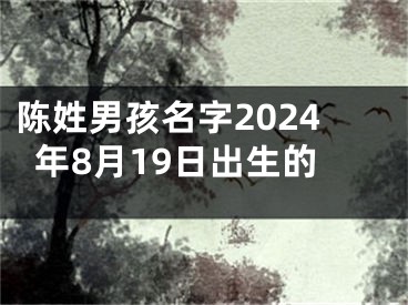 陈姓男孩名字2024年8月19日出生的
