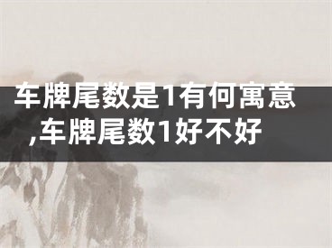 车牌尾数是1有何寓意,车牌尾数1好不好