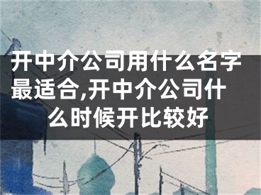 开中介公司用什么名字最适合,开中介公司什么时候开比较好