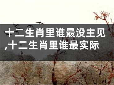 十二生肖里谁最没主见,十二生肖里谁最实际