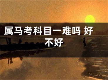 属马考科目一难吗 好不好
