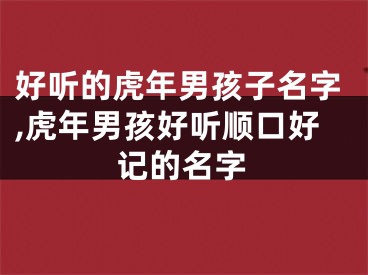 好听的虎年男孩子名字,虎年男孩好听顺口好记的名字