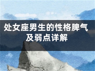 处女座男生的性格脾气及弱点详解