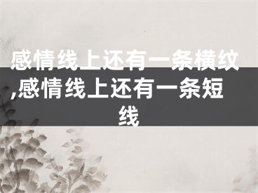 感情线上还有一条横纹,感情线上还有一条短线