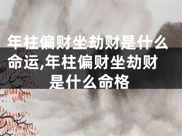 年柱偏财坐劫财是什么命运,年柱偏财坐劫财是什么命格