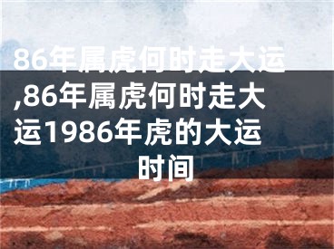 86年属虎何时走大运,86年属虎何时走大运1986年虎的大运时间