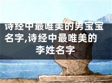 诗经中最唯美的男宝宝名字,诗经中最唯美的李姓名字