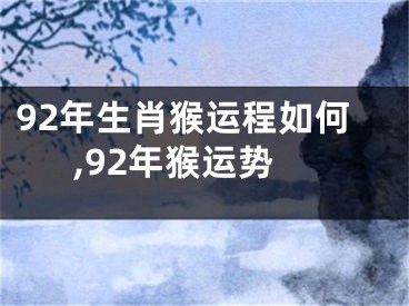 92年生肖猴运程如何,92年猴运势