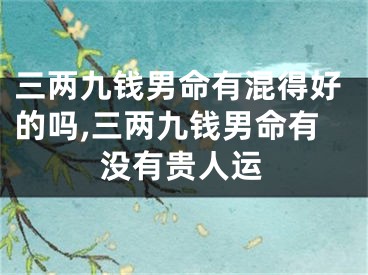 三两九钱男命有混得好的吗,三两九钱男命有没有贵人运