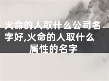火命的人取什么公司名字好,火命的人取什么属性的名字
