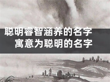 聪明睿智涵养的名字 寓意为聪明的名字
