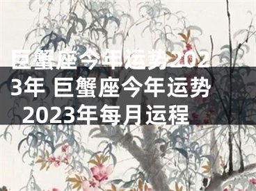 巨蟹座今年运势2023年 巨蟹座今年运势2023年每月运程