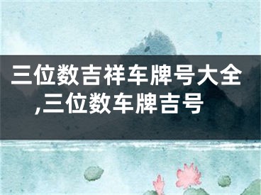 三位数吉祥车牌号大全,三位数车牌吉号