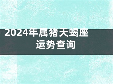 2024年属猪天蝎座运势查询