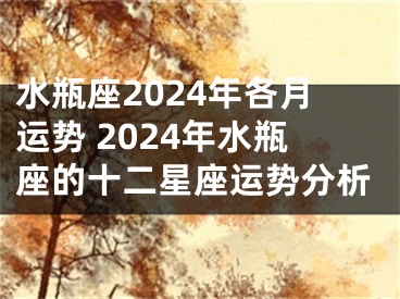 水瓶座2024年各月运势 2024年水瓶座的十二星座运势分析