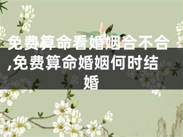 免费算命看婚姻合不合,免费算命婚姻何时结婚